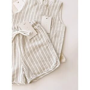 NWT Oat and Co Dune Stripe set, 6/12 months